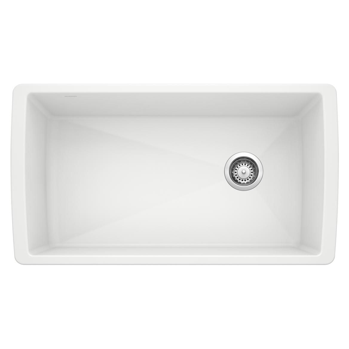 Blanco Diamond SILGRANIT 33-in Super Single Undermount Kitchen Sink, White