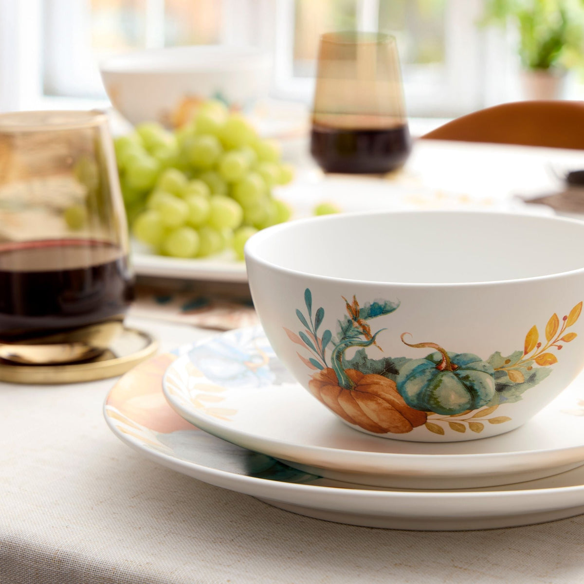 Core Home Lightweight Stoneware Harvest Dinnerware Set, Serves 4, 12-pc