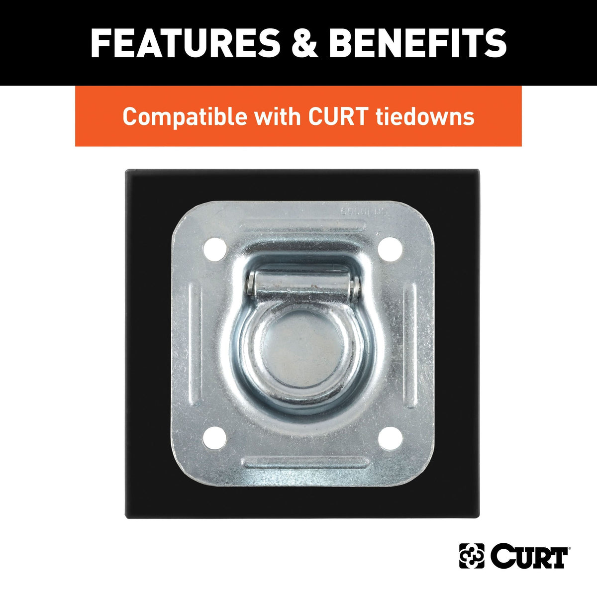 CURT 83607 Tie-Down Anchor Backing Plate, 6-in