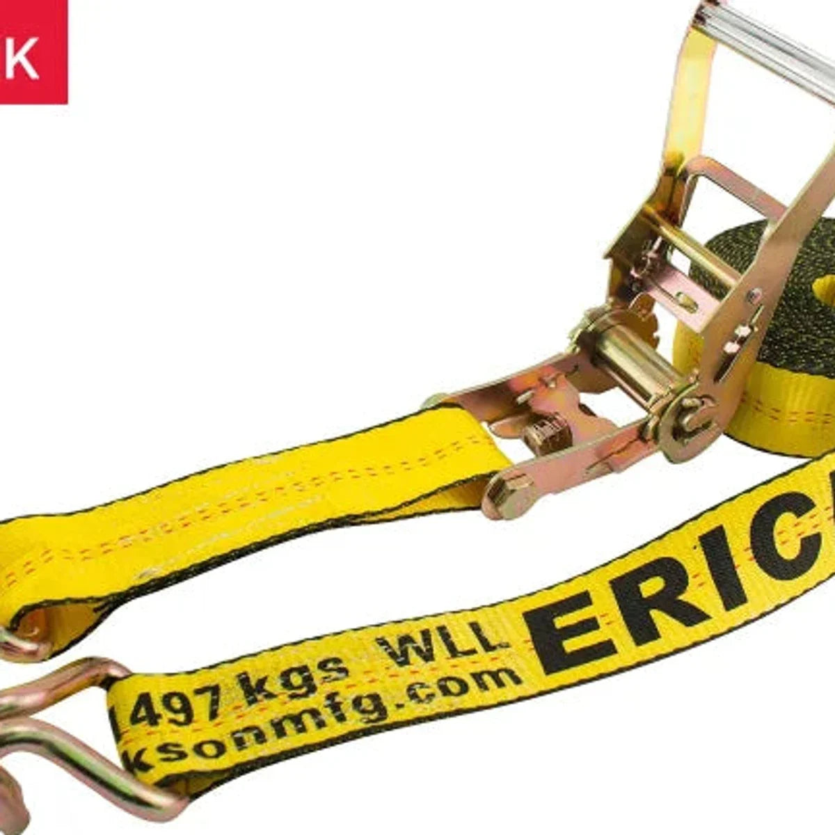Erickson 8.2 m (27 ft.) Ratchet Strap with Double J Hooks 2-pack