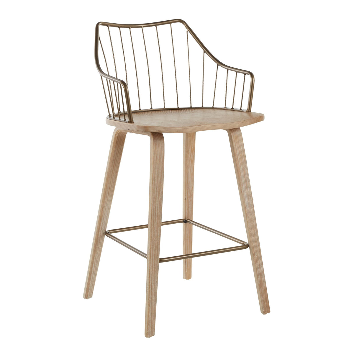 Lumisource Winston Fixed-Height Counter Stool, Wood, 26-in