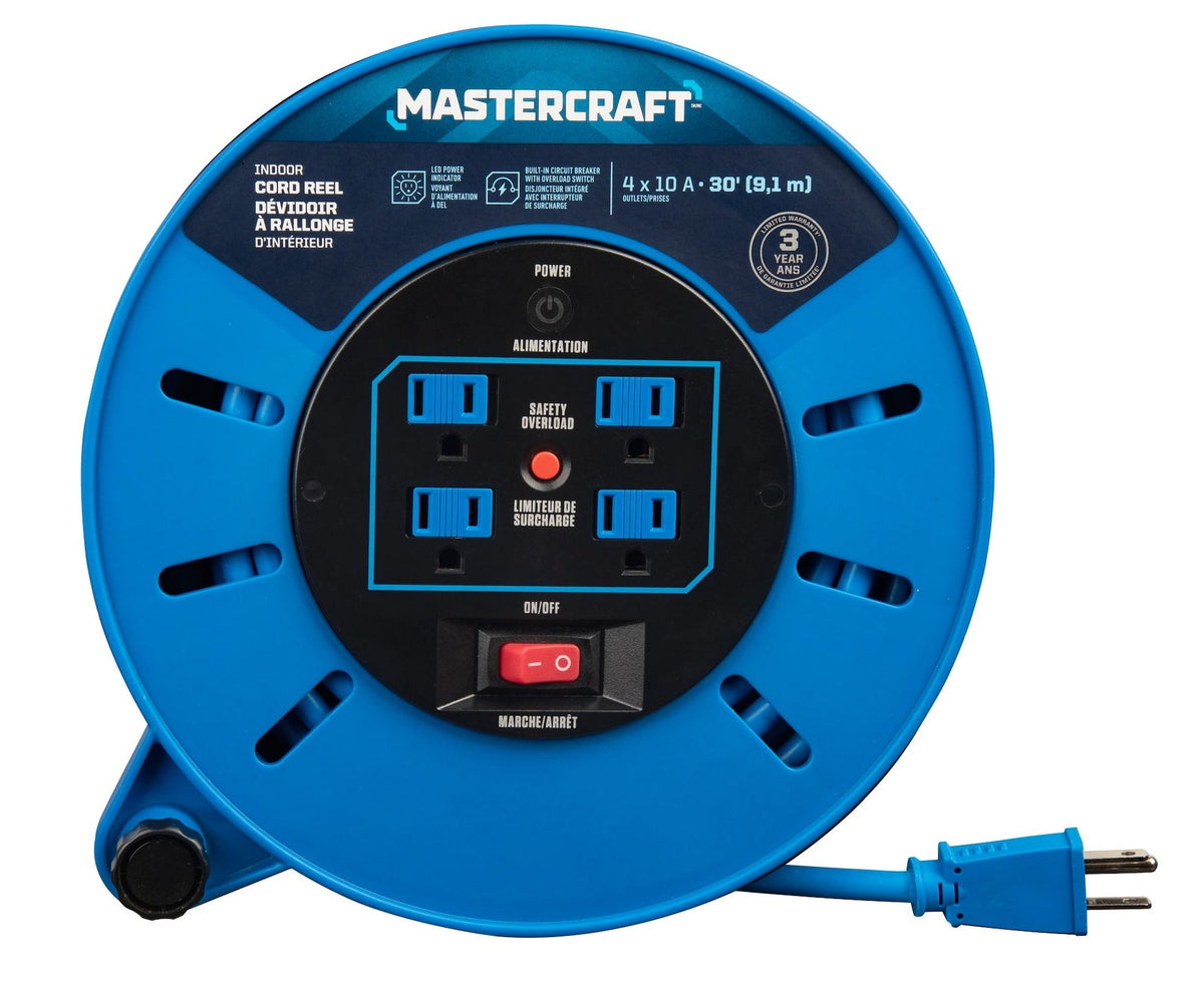 Mastercraft 30-ft 10A Retractable Extension Cord Reel
