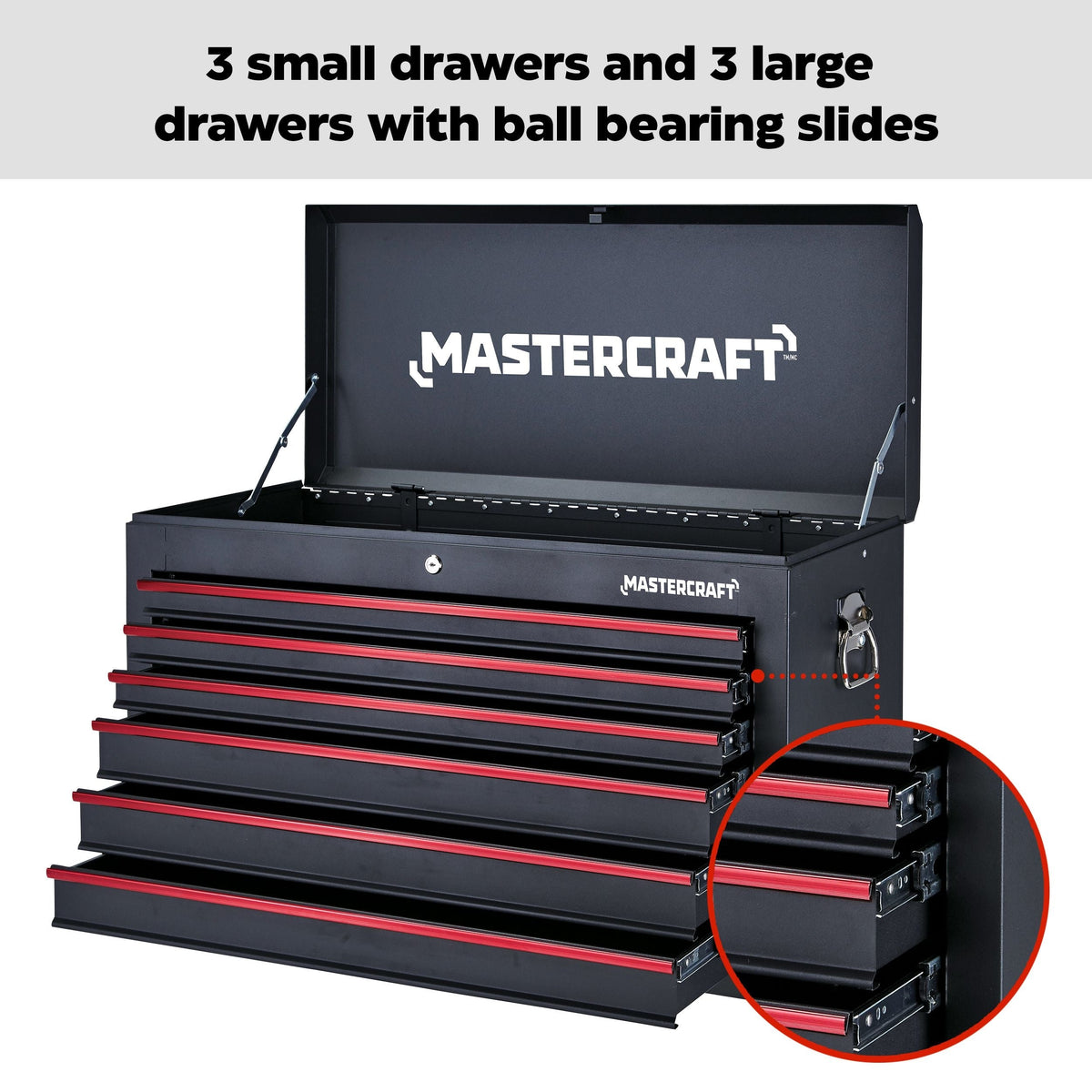 Mastercraft Tool Chest with 6 Drawers, Black, 36-in