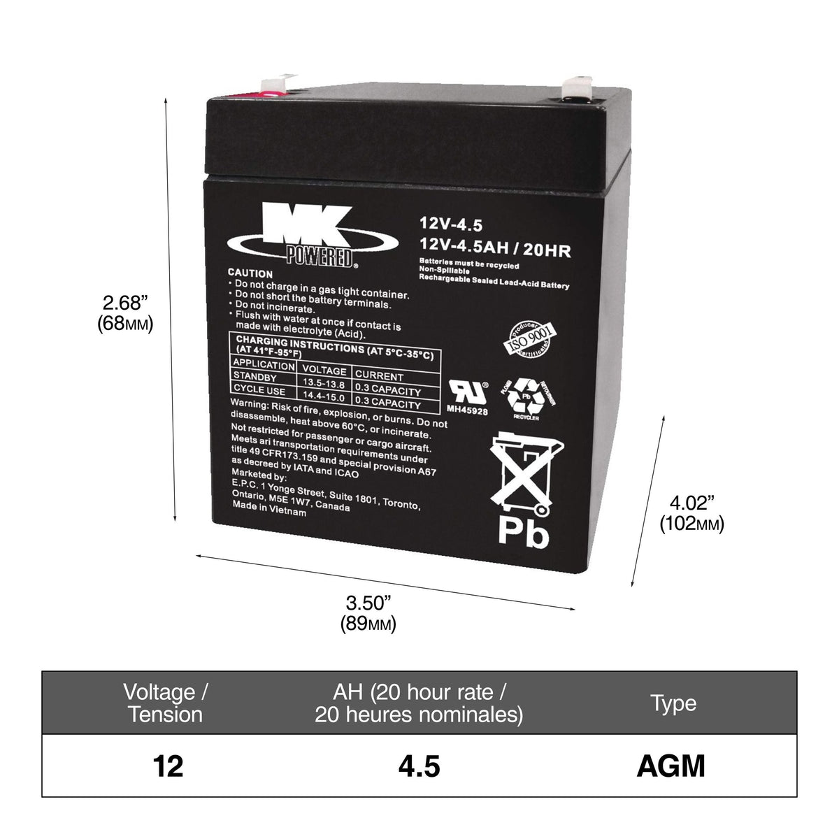 MOTOMASTER OEPLUS Group Size 51R Battery, 500 CCA