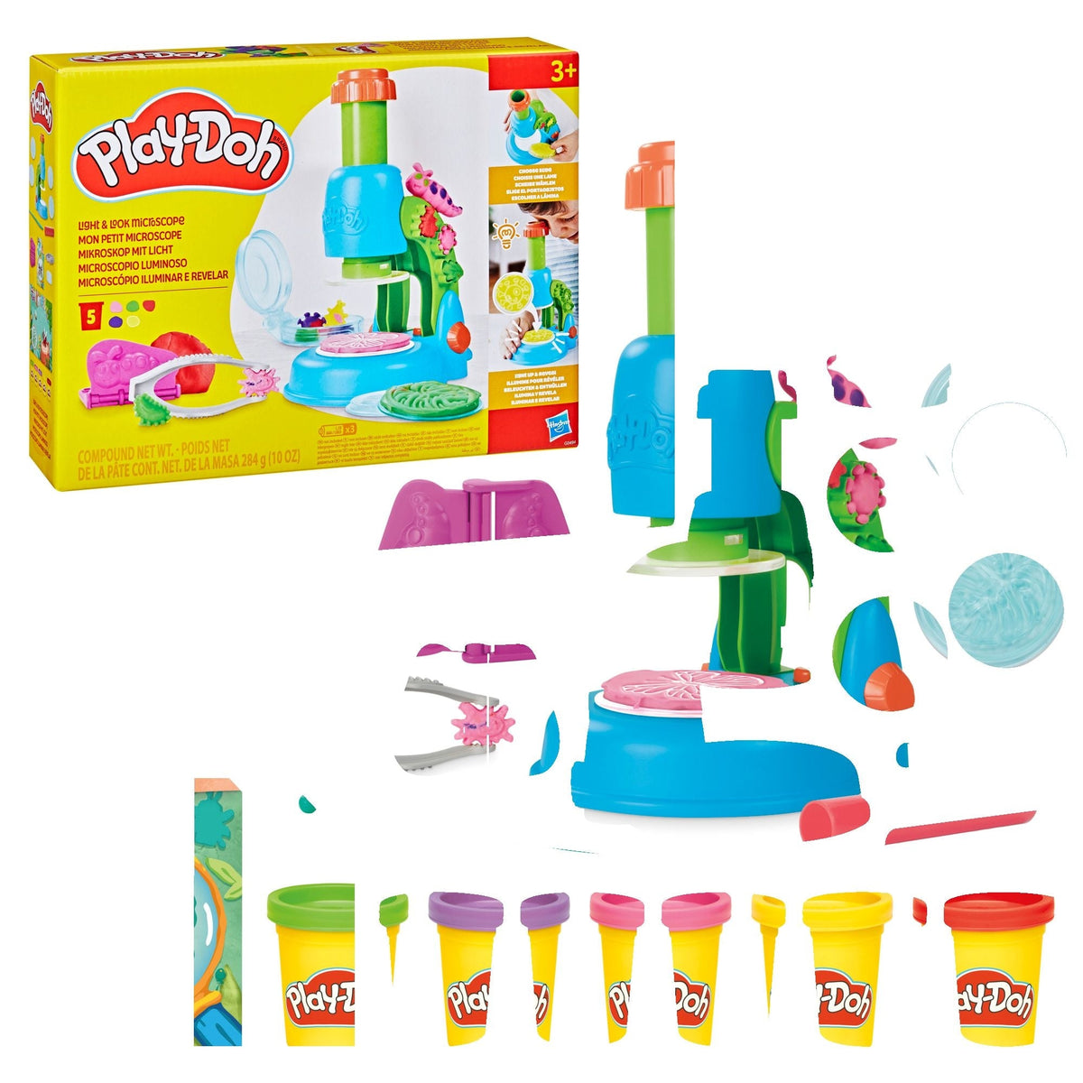 Play-Doh Light-up Microscope Playset with Glow Effects