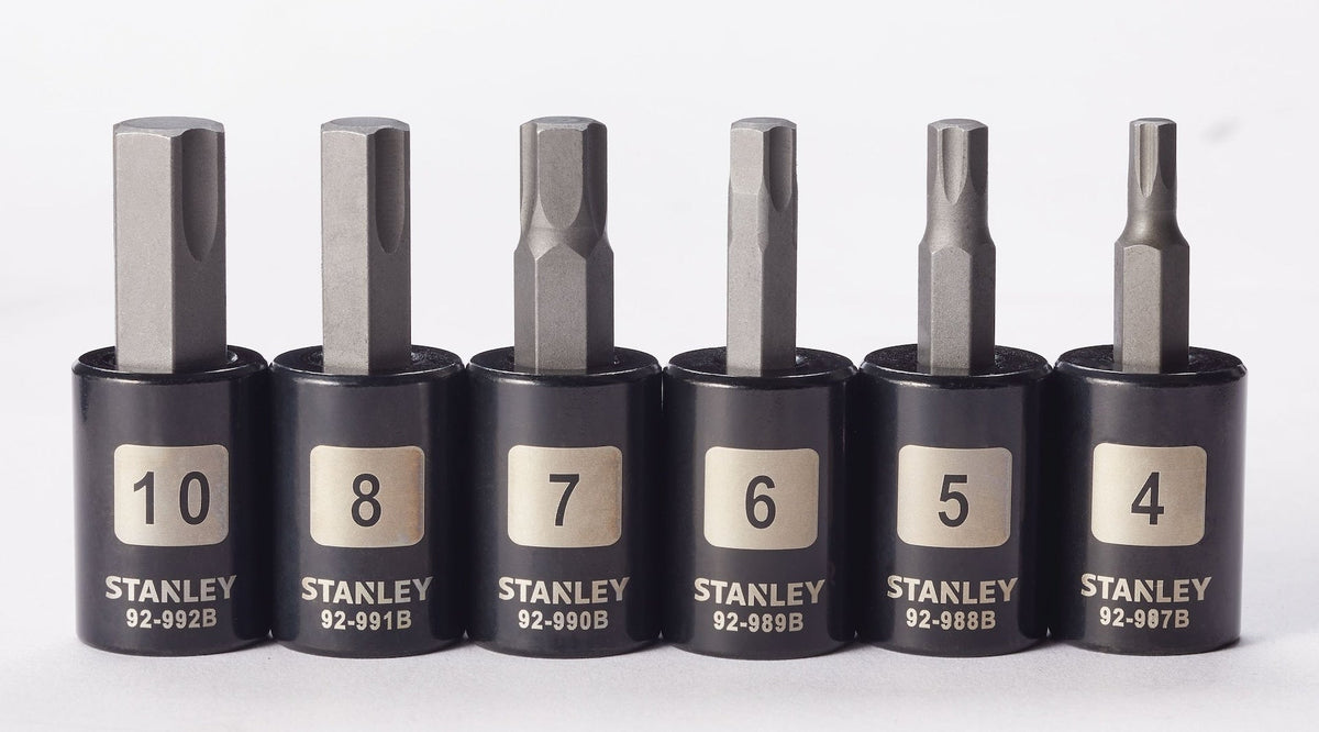 Stanley Professional Grade Black Chrome Hex Bit Socket Set, Metric, 6-pc