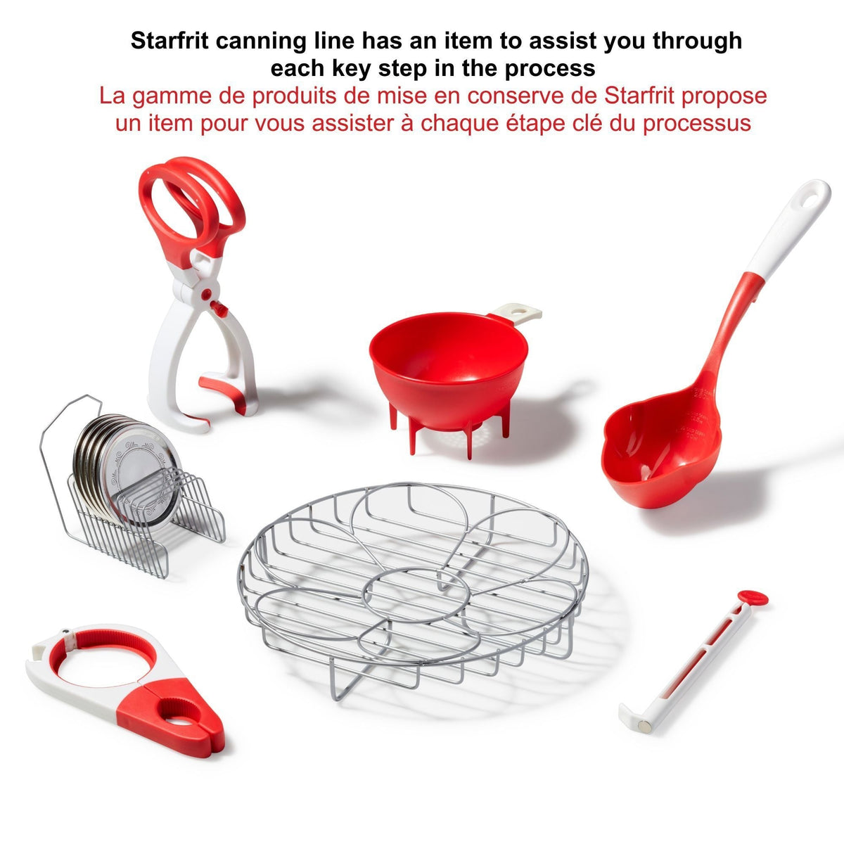 Starfrit Half Pint Dishwasher Safe Canning Ladle, Red