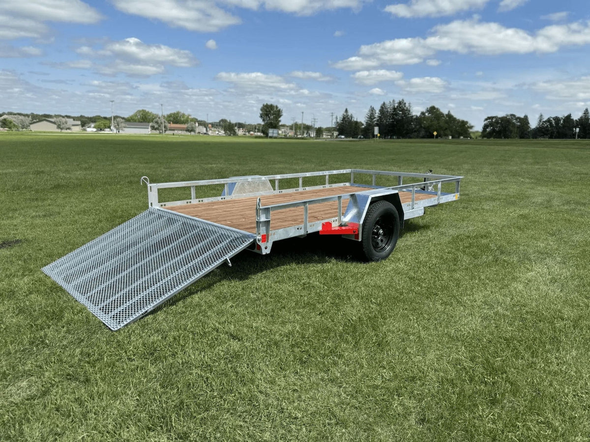 True North 77-in x 12-ft Utility Trailer With Gate, Silver