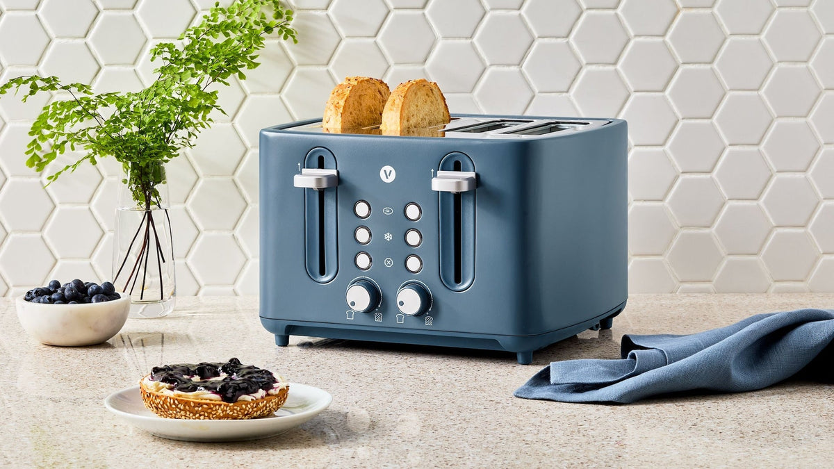Vida 4-Slice Toaster with Extra-Wide Slots, Bluefin