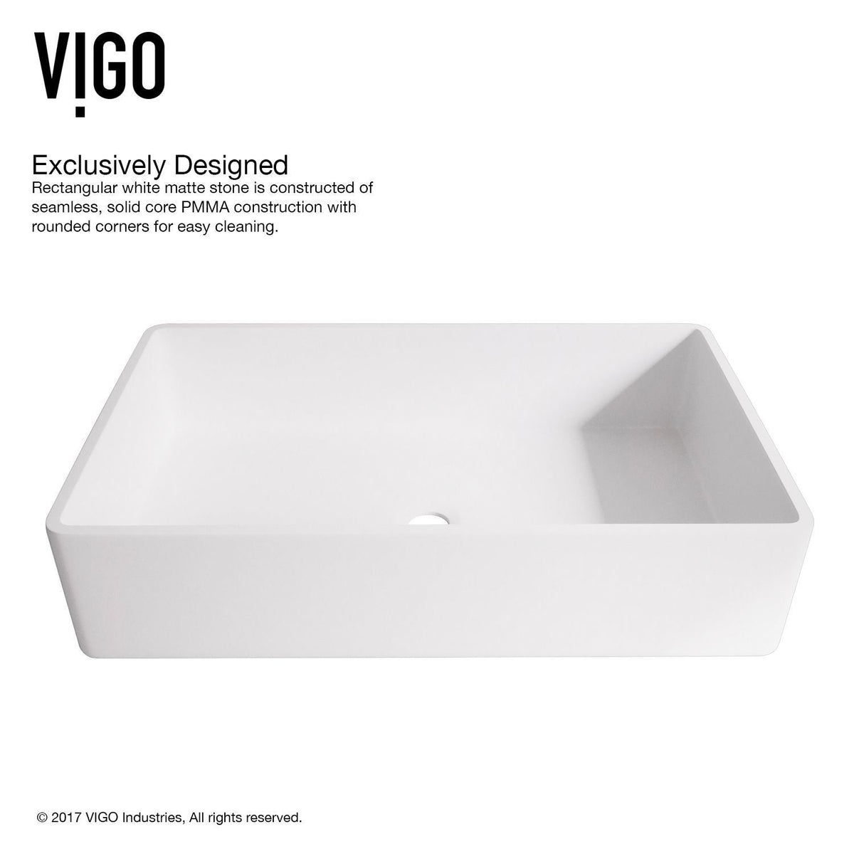 VIGO Magnolia Matte Stone Vessel Bathroom Sink/Basin with Deep Bowl, White