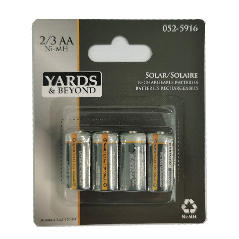 150mAh 2/3 AA Solar Rechargeable Batteries, 4-pk G8