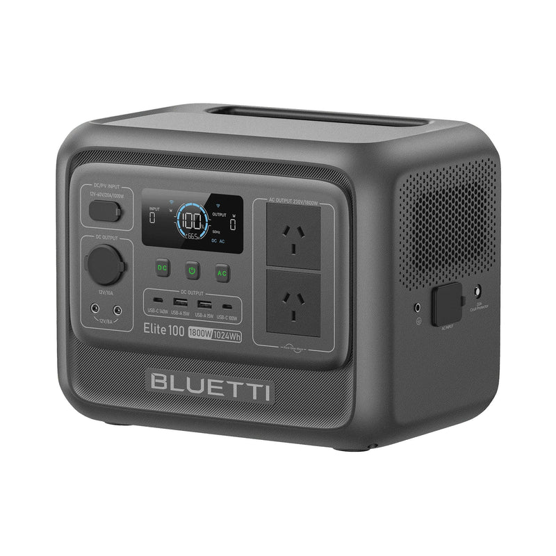 BLUETTI Elite 100 V2 Portable Solar Generator, 1024Wh LFP Battery, 1800W AC Output, Compact Backup Power for Camping and Home T4