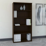Bush Business Furniture Series C Tall 5 Shelf Bookcase in Mocha Cherry, Large Bookshelf for Home and Professional Office
