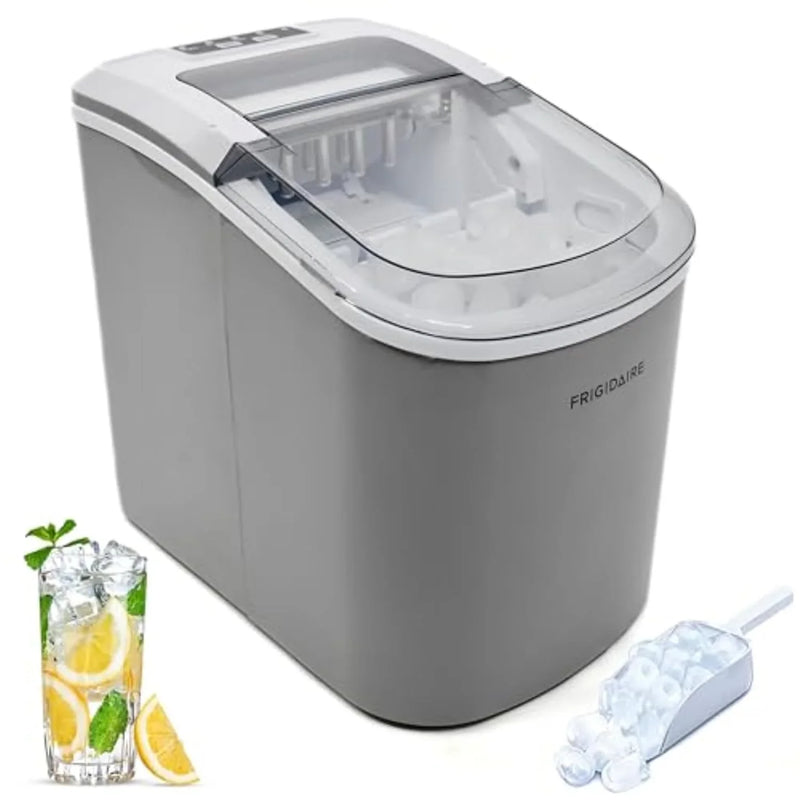 Compact desktop ice machine, capable of producing 26 pounds of ice per day, black color Q8