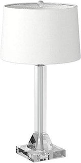 27" Modern Crystal Table Lamp 2-Pack with Linen Shade for Bedroom Living Room Home Office Desk Nightstand with LED Bulb Suitable for Living Room, Dormitory, Office,