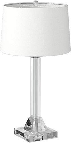 27" Modern Crystal Table Lamp 2-Pack with Linen Shade for Bedroom Living Room Home Office Desk Nightstand with LED Bulb Suitable for Living Room, Dormitory, Office,