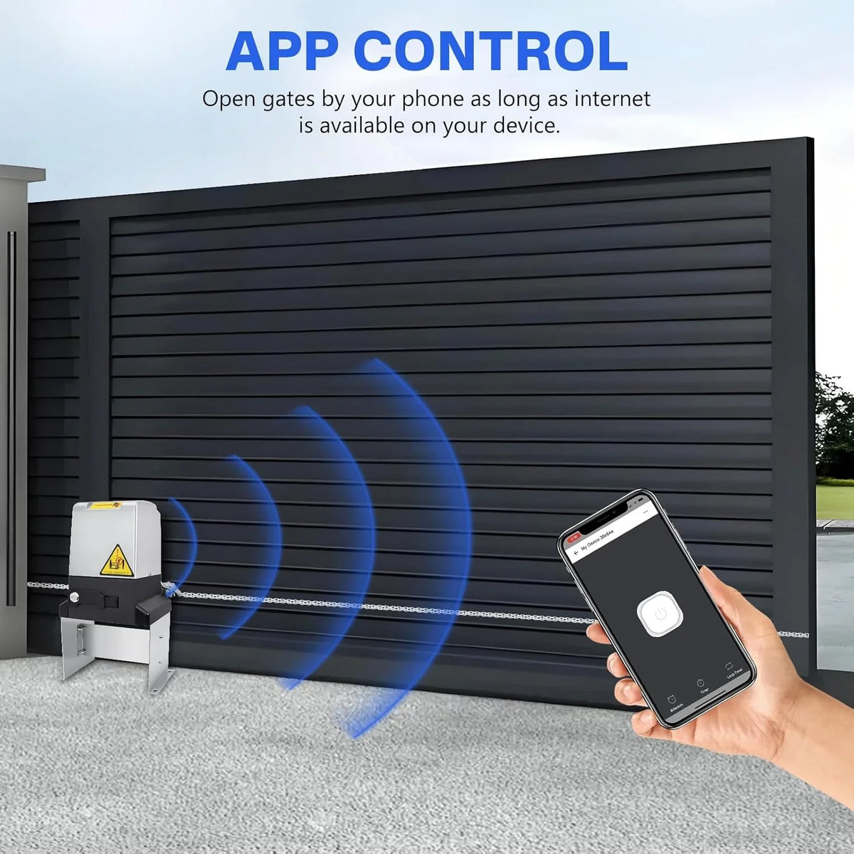 Automatic sliding door opener (controlled via APP), equipped with 4 remote controllers, 750-watt electric sliding door opener motor remote control kit, with wireless keyboard, suitable for sliding door openers up to 40 feet in length.