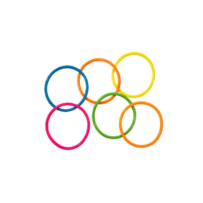 Aqua Leisure Multi-Coloured Neon Dive Rings, 6-pcs, Ages 5+ M3