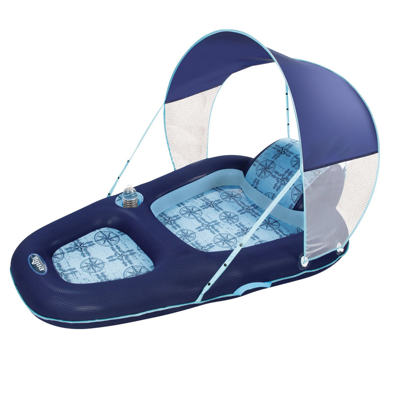 Aqua Luxury Inflatable Pool/Water Lounge with Removable Canopy, UPF 50, Ages 15+ Y6