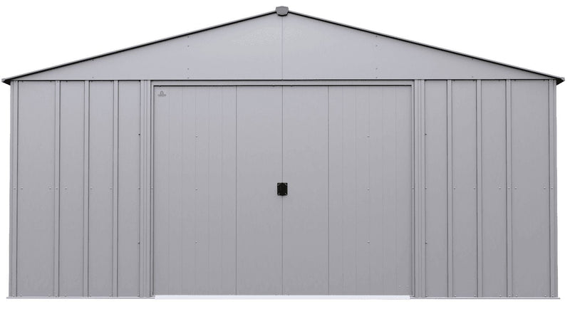 Arrow Classic 14x14-ft Flute Grey Corrosion-Resistant Steel Shed B4
