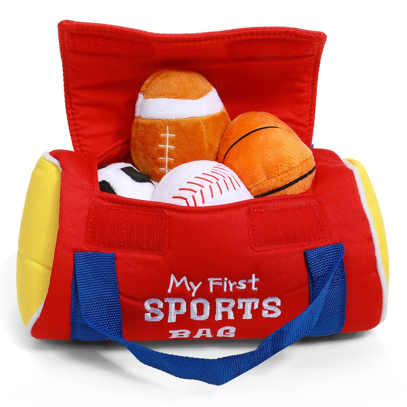 Baby GUND My First Sports Bag Stuffed Plush Playset, Baby Gift Toys, 8-in X2