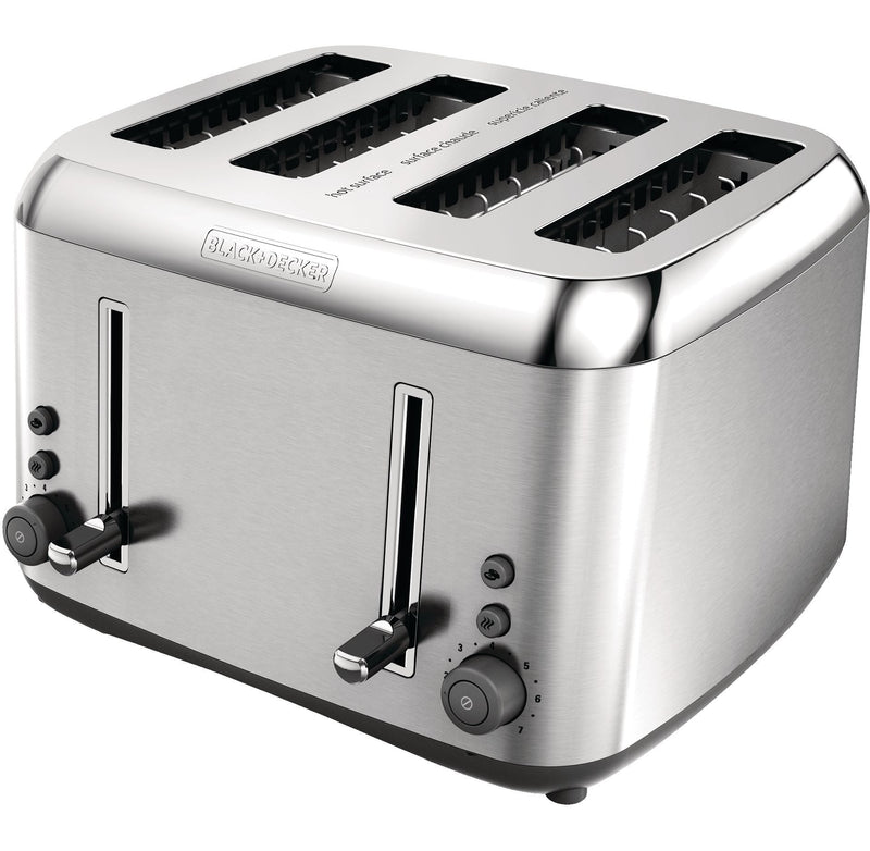 Black & Decker Toaster Kitchen Tools Extra Wide with 7 Settings, Stainless Steel, 4-Slices X6