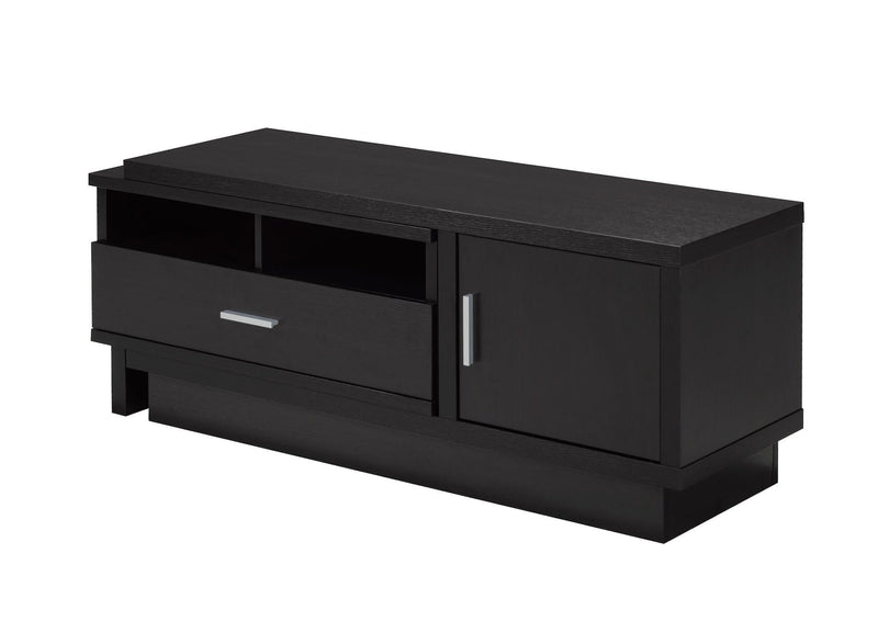 Brassex Darel 48-in Expandable Dark Cherry TV Stand with Storage Shelf and Cabinet U5