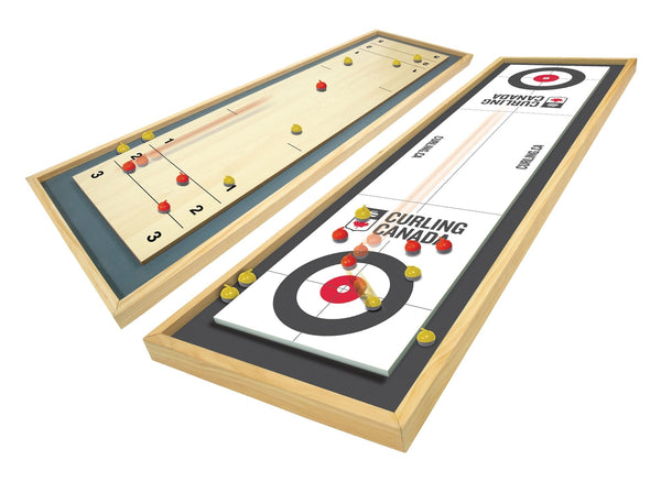 Canada Curling Game, Deluxe Wood 2-in-1 Double Sided Giant Table Top Game Set, 47-in, Ages 6+ R4