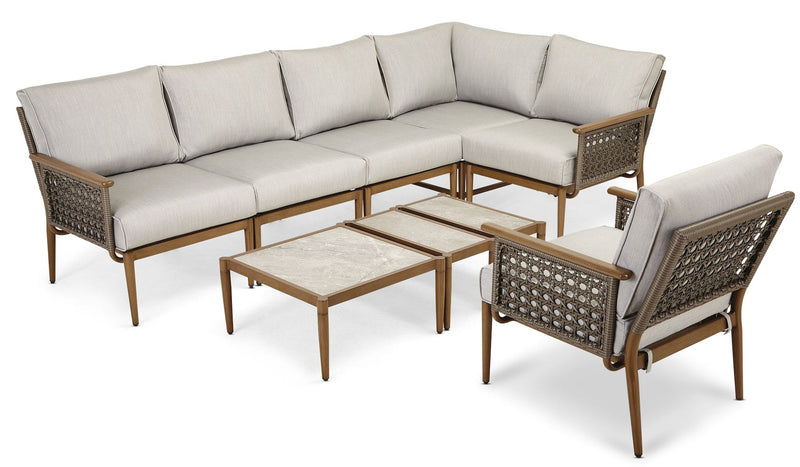 CANVAS Baffin All-Weather Wicker Outdoor/Patio Conversation Set with Custom Fit Cover G7