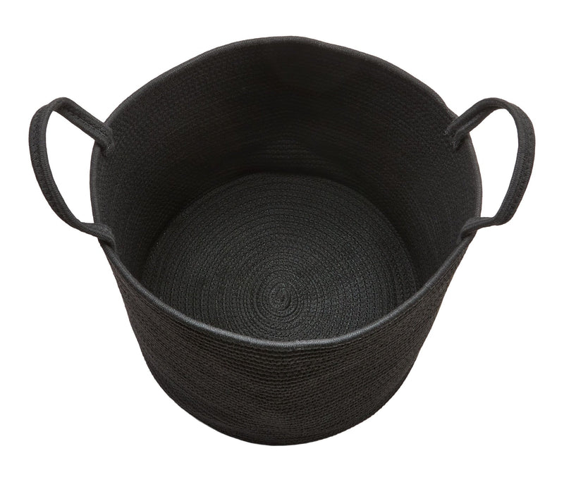 Canvas Finn Woven Cotton Rope Storage Basket, Black G6