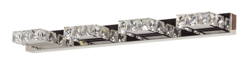 CANVAS Isabella 4-Light Crystal Design LED Vanity Light Fixture, Chrome O9