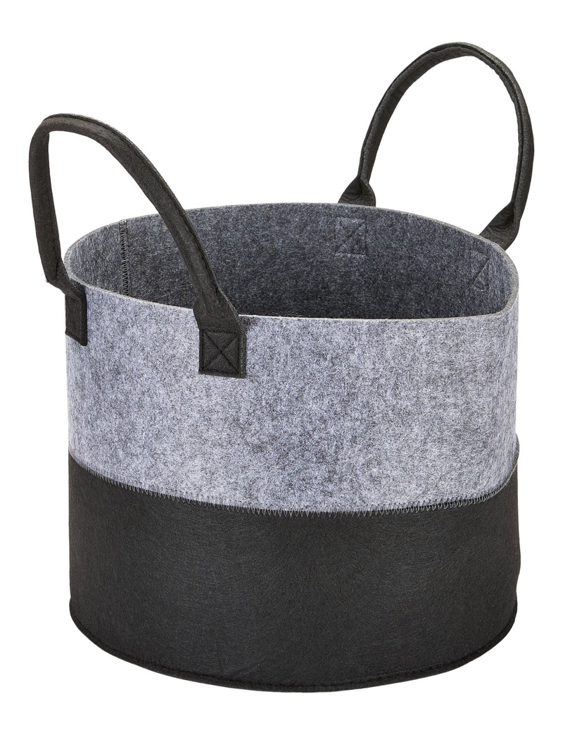 Canvas Jude Felt Organization/Storage Basket, Grey/Black P1