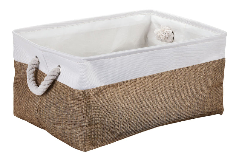 Canvas Olivia Two-Toned Fabric Square Storage Basket V4