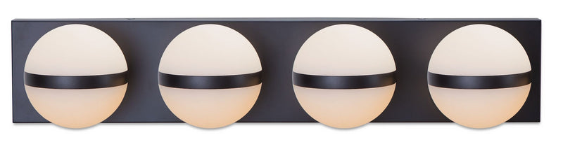 Canvas Orion 4-Light Vanity with Acrylic Glass, Black, 25-in C8