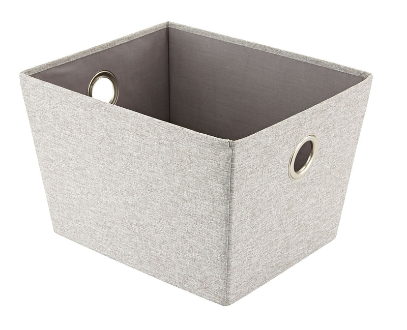 CANVAS Piper Rectangular Fabric Basket, Grey, 13.4 x 11 x 9-in O8
