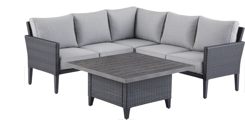CANVAS Renfrew Square Outdoor Patio Conversation Dining Set with UV-Resistant Cushions, 3-pc R1