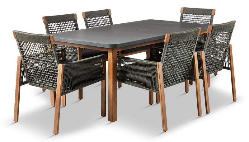 CANVAS Vernon All-Weather Wicker Casual Outdoor/Patio Dining Set, 7-pc Z2