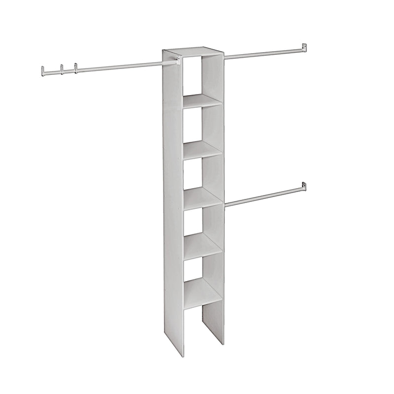 ClosetMaid Expandable Closet Organizer Kit with 3-Closet Rod, White, 12-in P2
