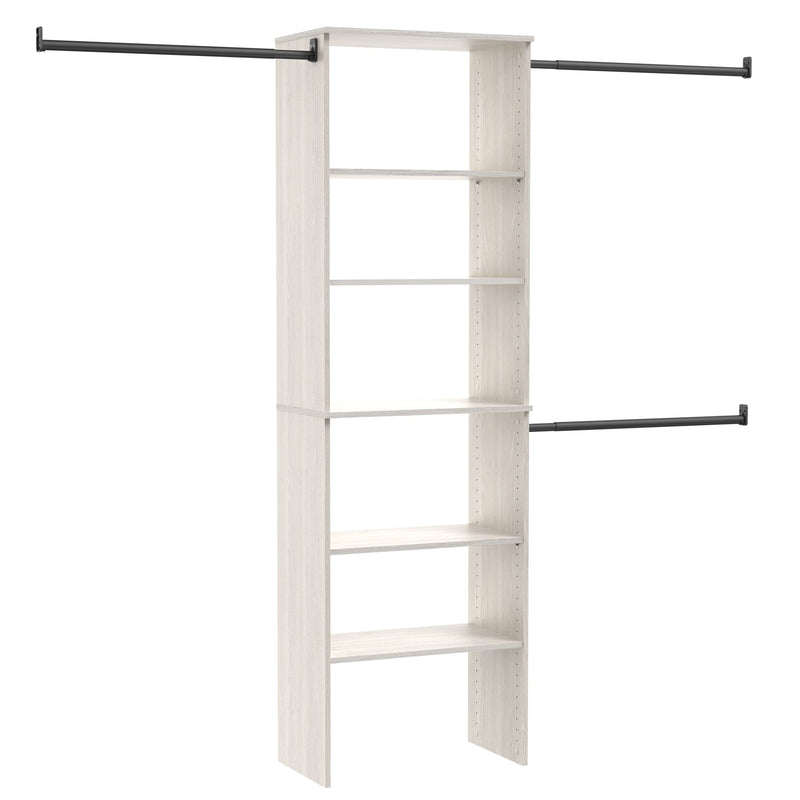 ClosetMaid Suite Symphony Laminate Wood Tower Starter Kit with Rods, White Timber, 25-in C3