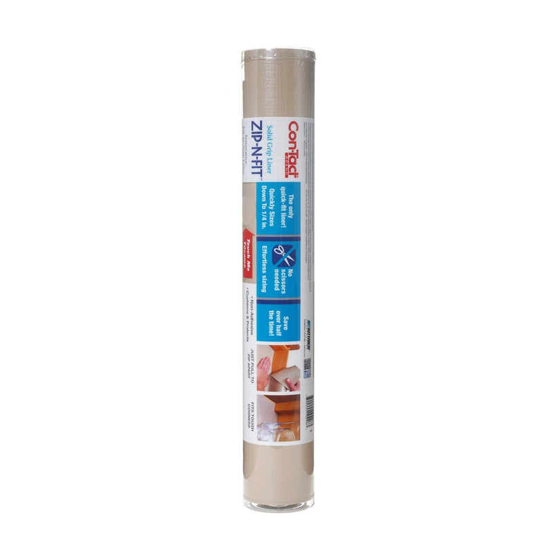Con-Tact Zip-N-Fit Quick-Fit Non-Slip Solid Grip Shelf/Drawer Liner, Stone, 18-in x 4-ft O3