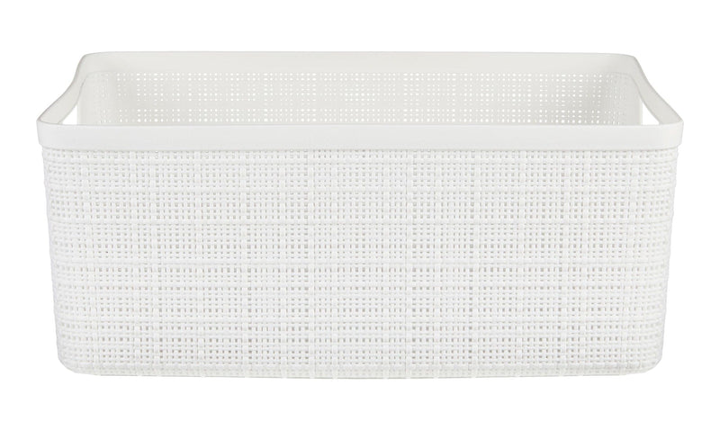 Curver Medium Jute Weave Nesting Storage Basket, White P4