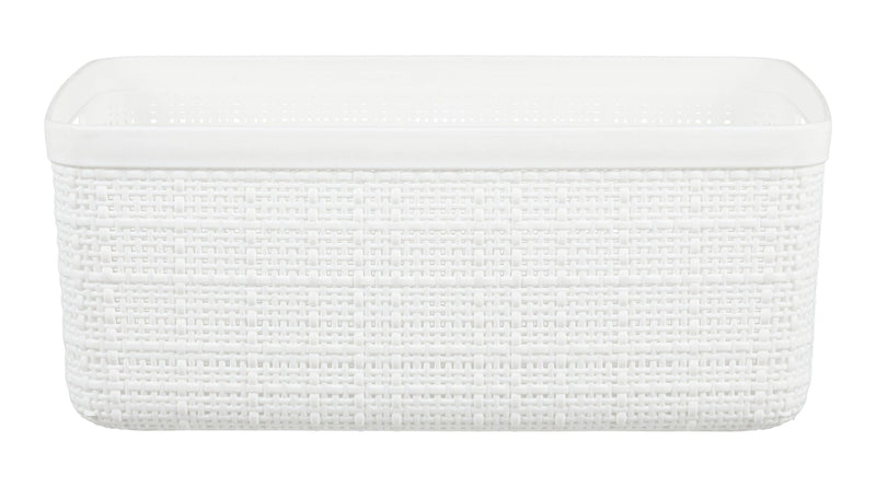 Curver Small Jute Weave Nesting Storage Basket, White M9