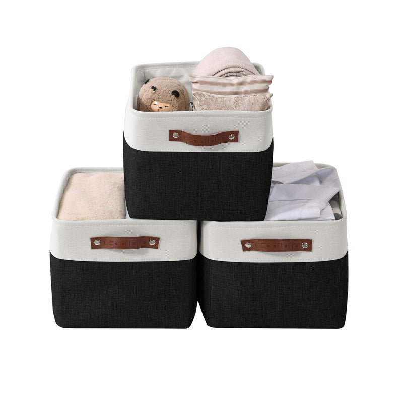 Decomomo Large Soft-Sided Foldable Storage Basket, 3-pk, Black M3