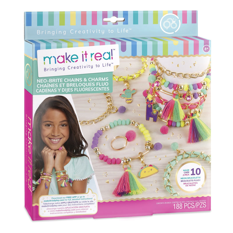 DIY Customizable Friendship Bracelete & Charms, Multi-Coloured, 188-pk, for Arts & Crafts/Birthday Favour N0