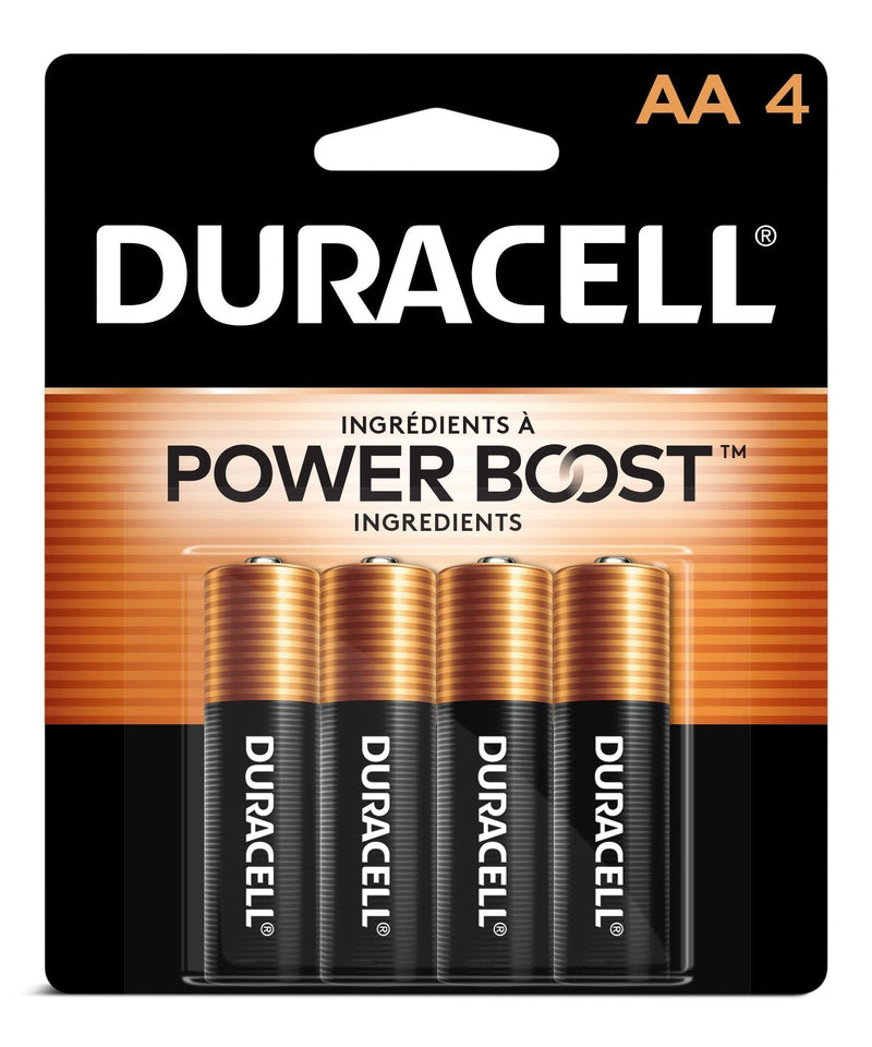 Duracell Coppertop AA Batteries, Alkaline, 4-pk U1