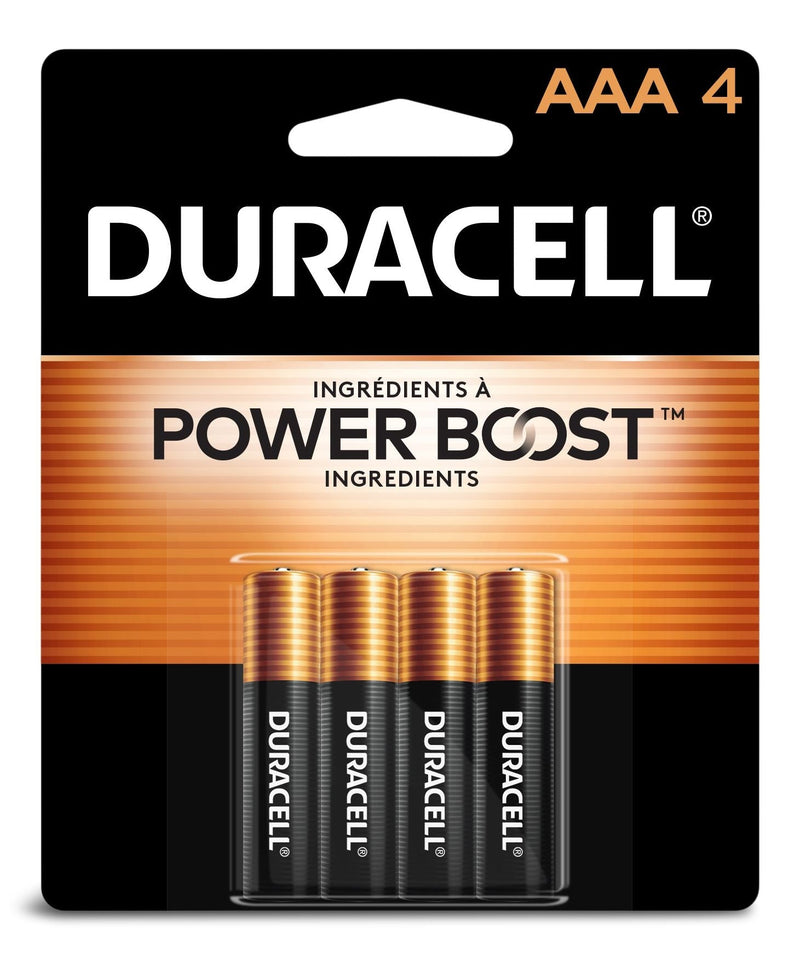 Duracell Coppertop AAA Batteries, Alkaline, 4-pk E2