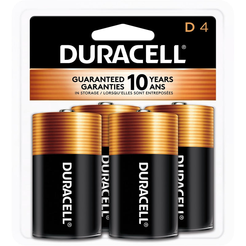 Duracell Coppertop D Alkaline Batteries, All Purpose, 4-pk W3