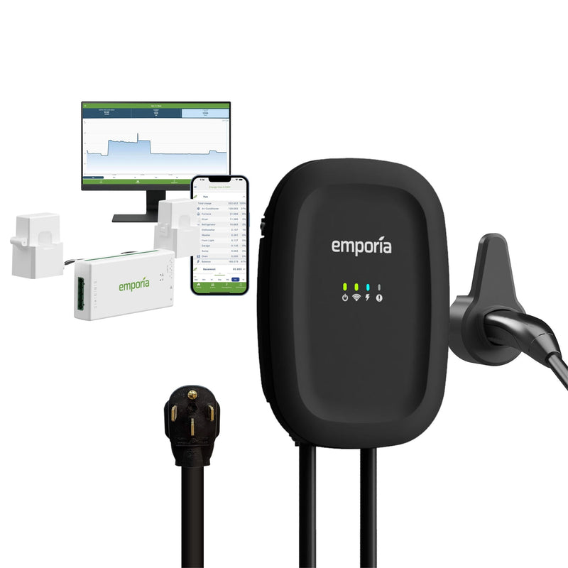 Emporia 40A Wi-Fi Level 2 NEMA 14-50 NACS EV Charger with Load Management D8