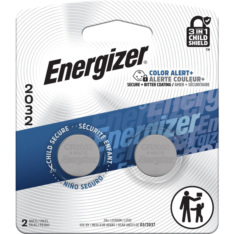 Energizer 2-pk CR2032 3V / 3 Volt Lithium Coin Cell Batteries, Long Lasting W0