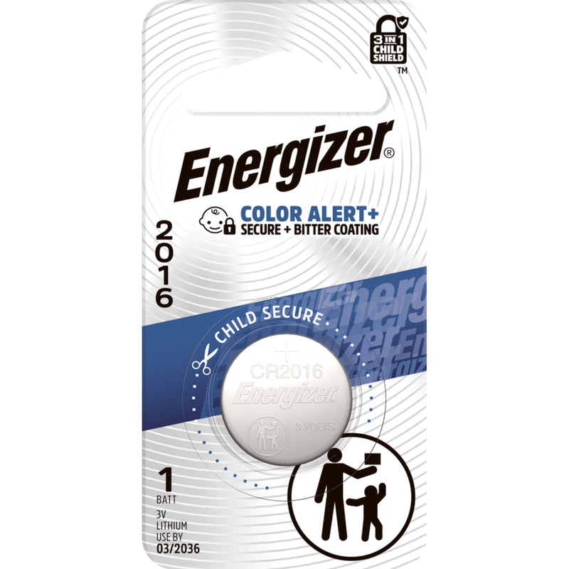 Energizer 3V / 3 Volt Lithium Coin Cell CR2016 Battery for Watches and Electronics, 1-pk S2